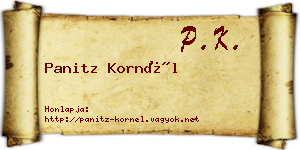 Panitz Kornél névjegykártya
